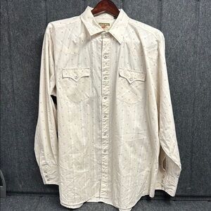 Youngbloods Cream Western Style Casual Button Down Shirt